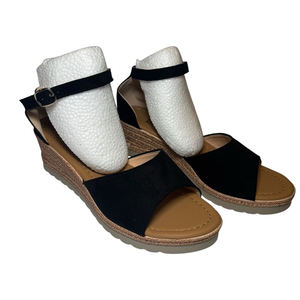 Elegant Black‎ Wedge Sandals